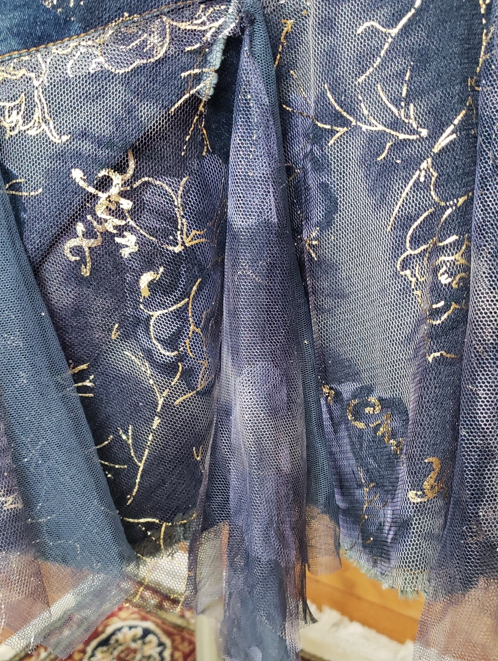 West 36th Blue Denim Floral Embroidered Mermaid Skirt Sz.L NWT - Picture 5 of 7